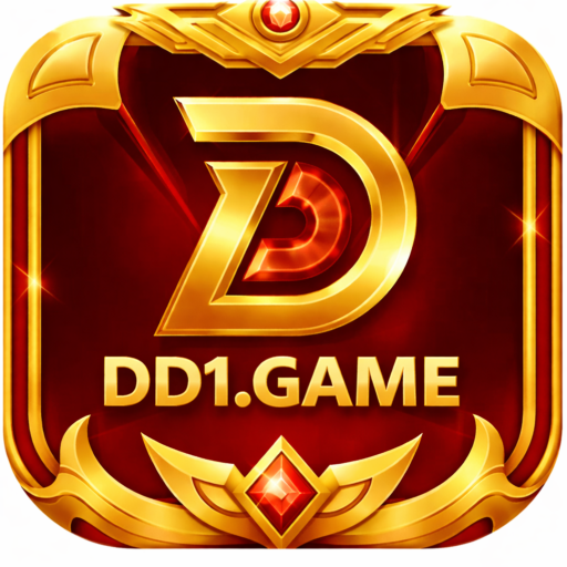 DD1 Game logo with golden design featuring DD1 GAME, DD1 APP, DD1 APK, online gaming platform, slot spin games, sports gaming, and earning app